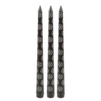 Set of 3 Black Magic Pentagram Taper Candles